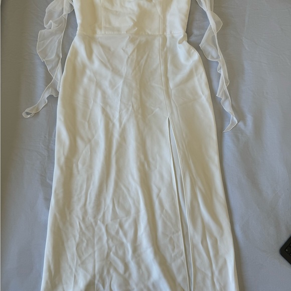 Amanda Uprichard White Copellia Midi Ruffle Dress - Picture 4 of 5